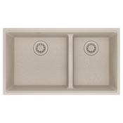 Franke Maris 33" Undermount Low Divide 60/40 Double Basin Granite Kitchen Sink Champagne