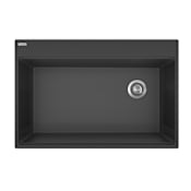 Franke Maris 33" Drop In Single Basin Granite Kitchen Sink with Offset Rear Drain Matte Black