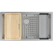 Franke Professional 2.0 35-1/2" Undermount Single Basin Stainless Steel Kitchen Sink with Basin Rack Diamond