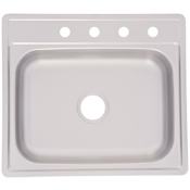 FrankeUSA 22" Single Basin Drop In Stainless Steel Sink Satin