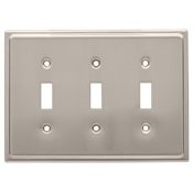 Franklin Brass Country Fair Triple Toggle Switch Wall Plate Satin Nickel
