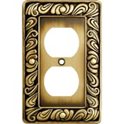 Franklin Brass Paisley Series Single Duplex Wall Plate Tumbled Antique Brass
