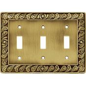 Franklin Brass Paisley Series Triple Wall Plate Tumbled Antique Brass