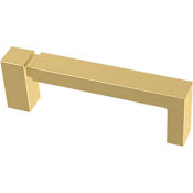 Franklin Brass Asymmetric Notched 3 Inch Center to Center Handle Cabinet Pull - Pack of 10 Brushed Brass