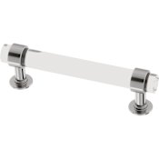 Franklin Brass Francisco 3-3/4 Inch Center to Center Bar Cabinet Pull - Pack of 5 Chrome and Clear
