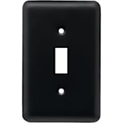 Franklin Brass Stamped Steel Round Single Toggle Switch Wall Plate Matte Black