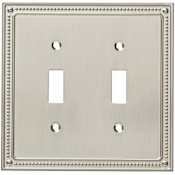 Franklin Brass Classic Beaded Double Toggle Switch Wall Plate Brushed Nickel