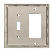 Franklin Brass Classic Beaded Single Toggle Switch and Single Rocker / GFI Outlet Wall Plate Brushed Nickel