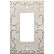 Franklin Brass Classic Lace Single Rocker / GFI Outlet Wall Plate Brushed Nickel