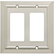 Franklin Brass Classic Architecture Double Rocker / GFI Outlet Wall Plate Brushed Nickel
