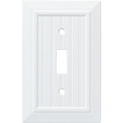 Franklin Brass Classic Beadboard Single Toggle Switch Wall Plate - Pack of 3 Pure White