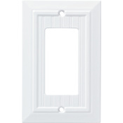 Franklin Brass Classic Beadboard Single Rocker / GFI Outlet Wall Plate Pure White