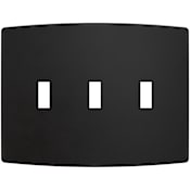Franklin Brass Soft Modern Triple Toggle Switch Outlet - Pack of 2 Matte Black