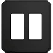 Franklin Brass Stepped Geometric Double Rocker Switch Outlet - Pack of 3 Matte Black