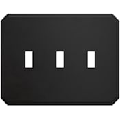 Franklin Brass Stepped Geometric Triple Toggle Switch Outlet - Pack of 2 Matte Black