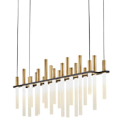 Fredrick Ramond Echo 20 Light 39" Wide LED Linear Chandelier Black