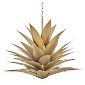 Fredrick Ramond Agave 12 Light 45" Wide Abstract Chandelier with Hand Sculpted Steel Leaves Burnished Gold