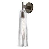 Fredrick Ramond Cosette 1 Light 21" Tall Wall Sconce with Clear Crystal Glass Shade Black Oxide / Clear