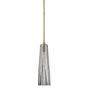 Fredrick Ramond Cosette 1 Light 5" Wide Mini Pendant with a Smoked Crystal Glass Shade Heritage Brass