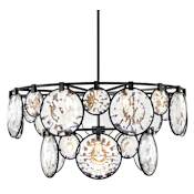 Fredrick Ramond Nala 15 Light 40" Wide Crystal Waterfall Chandelier Black
