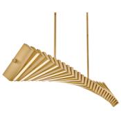 Fredrick Ramond Stitch 59" Wide LED Abstract Chandelier with Articulating LED Panels Lacquered Brass