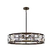 Fredrick Ramond Jolie 30" Wide LED Crystal Drum Chandelier Black Oxide