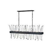Fredrick Ramond Revel 4 Light 42" Wide Crystal Linear Chandelier Black