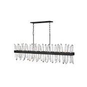 Fredrick Ramond Revel 6 Light 56" Wide Crystal Linear Chandelier Black