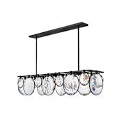 Fredrick Ramond Nala 8 Light 50" Wide Crystal Linear Chandelier Black
