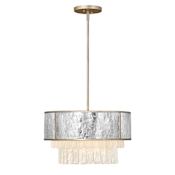 Fredrick Ramond Reverie 4 Light 20" Wide Waterfall Drum Chandelier Champagne Gold