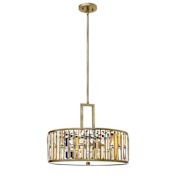 Fredrick Ramond 3 Light Full Sized Pendant from the Gemma Collection Silver Leaf