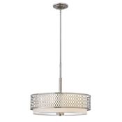 Fredrick Ramond 3 Light Drum Pendant from the Jules Collection Brushed Nickel