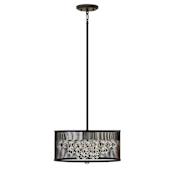 Fredrick Ramond 4 Light Full Sized Foyer Single Pendant from the Empire Collection Black