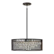 Fredrick Ramond 6 Light Large Foyer Single Pendant from the Fiona Collection Black