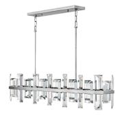 Fredrick Ramond Odette 8 Light 42" Wide Linear Chandelierwith Emerald Cut Crystal Panels Polished Nickel