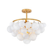 Fredrick Ramond Marabel 4 Light 21" Wide Semi-flush Ceiling Fixture Distressed Brass