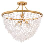 Fredrick Ramond Myra 6 Light 24" Wide Semi-Flush Bowl Ceiling Fixture Distressed Brass