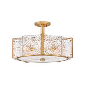 Fredrick Ramond Florian 5 Light 21" Wide Semi-flush Ceiling Fixture Distressed Brass