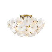Fredrick Ramond Marianne 3 Light 21" Wide Semi-flush Bowl Ceiling Fixture Deluxe Gold