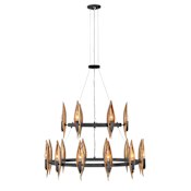 Fredrick Ramond Willow 18 Light 36" Wide Taper Candle Style Chandelier Carbon Black