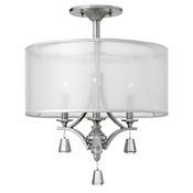 Fredrick Ramond 3 Light 1 Tier Drum Chandelier from the Mime Collection Brushed Nickel