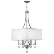 Fredrick Ramond 6 Light 1 Tier Drum Chandelier from the Mime Collection Brushed Nickel