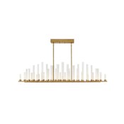 Fredrick Ramond Trinity 50 Light 48" Wide LED Linear Chandelier Heritage Brass