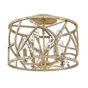 Fredrick Ramond Eve 4 Light 16" Wide Semi-flush Ceiling Light Champagne Gold