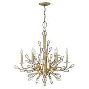 Fredrick Ramond 6 Light 1 Tier Candle Style Chandelier from the Eve Collection Champagne Gold
