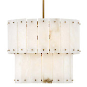 Fredrick Ramond Simone 4 Light 18" Wide Pendant with Alabaster Shades Burnished Gold