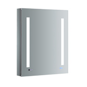 Fresca Tiempo 24" x 30" Lighted Frameless Medicine Cabinet with 3 Shelves and Defogger - Left Swing Door Mirror