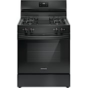 Frigidaire 30 Inch Wide 5.1 Cu. Ft. Free Standing Gas Range with LED Display and Broil Element Black