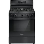 Frigidaire 30 Inch Wide 5.1 Cu. Ft. Free Standing Gas Range with Steam Clean and Broil Element Black