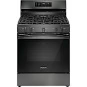 Frigidaire 30 Inch Wide 5.1 Cu. Ft. Free Standing Gas Range with Convection Bake and One Touch Self Clean Black Stainless Steel